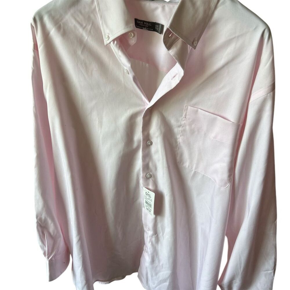 Oak Hill Men's Pink Long Sleeve Dress Shirt Size 18.5 Business 34/35